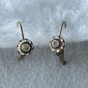 Liz Palacios Antiqued Brass and Crystal Drop Earrings